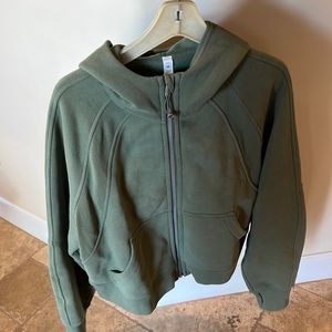 Oversized cropped lululemon scuba zip up jacket.